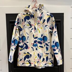 Helly Hansen Women's Moss Rain Jacket with Blue and Yellow Floral Design